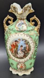 lot 133 image: Pair of Vintage German Painted Vases