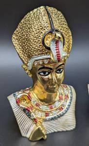 lot 145 image: Pair of Bejeweled Pharaoh Trinket Boxes