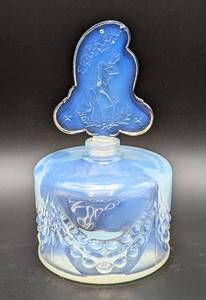 lot 196 image: Opalescent Blue Glass Perfume Bottle