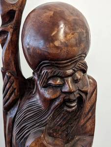 lot 213 image: Vintage Carved Wood Asian Man
