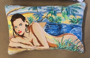 lot 280 image: Two Nifty Needlepoint Pillows