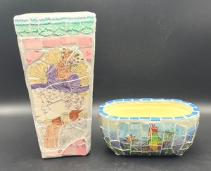 lot 296 image: Mosaic Pottery Vases