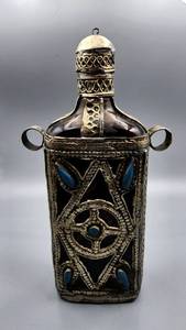 lot 321 image: Vintage Pair of Ornate Moroccan Oil Lamps