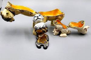 lot 345 image: Trio of Friendly Dog Trinket Boxes