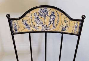 lot 350 image: Mosaic Tile Topped Folding Chair