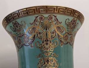 lot 358 image: Decorative Green and Gold Vase