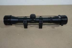 lot 81 image: Black Ops 4x32 Rifle Scope with See Thru Scope Rings