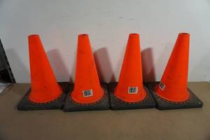 lot 139 image: JBC 12 Orange PVC Revolution Series Traffic Cones