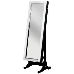 lot 123 image: Chic Home Glam Cheval Mirror Jewelry Storage Armoire - BROKEN Glass
