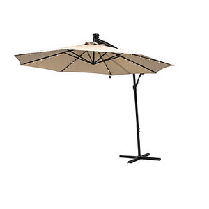 lot 184 image: 10 Foot Offset Solar Lighted Patio Umbrella