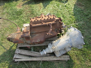 lot 10 image: Flathead Ford Motor & GM Transmission