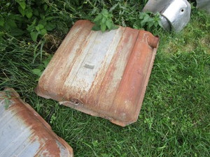 lot 176 image: 55-56 Chevy Radiator Supports & Gas Tanks