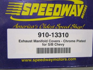 lot 95 image: (New) SBC Chrome Exhaust Manifold Covers