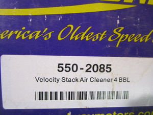 lot 96 image: (New) Chrome 4 Barrel Velocity Stack Air Cleaner