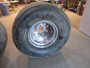lot 353 image: (New) Micky Thompson Sportsman Tires & Wheels 4.5 & 5.5 BCs 33x21.5-15LT (see pics for measurements)