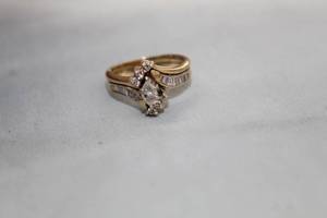 Womens MarquiseRoundBaquette Diamonds 14K Gold Ring Size 4-12