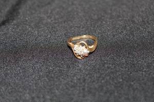 Womens Round Moissanites 14K White Gold Ring Size 2