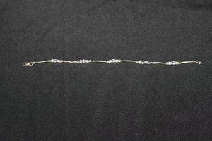 Womens Oval Blue Fashion Stones 10K White Gold Bracelet 7