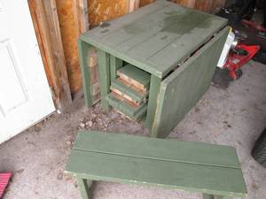 Solid Wood fold up, tuck away Green...