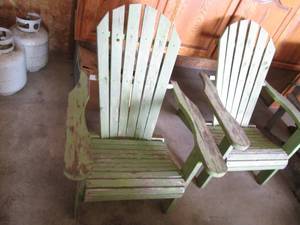Set of (2) Rustic Looking Green Pai...