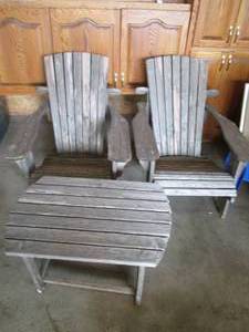 (3) Piece Rustic Looking Natural wo...