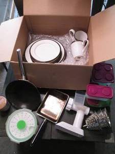 Box of Kitchen goodies Food sorage...