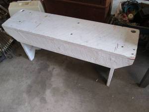 45 Sturdy Wood white Outdoor Bench...
