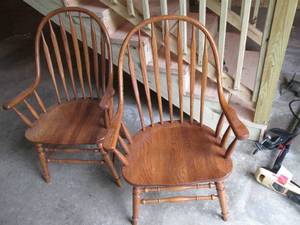 Set of (2) Golden Oak Wood Rounded ...