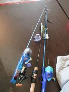 Lot of (3) fishing poles. One is a ...