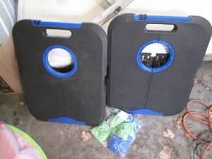 Portable plastic Cornhole game with...