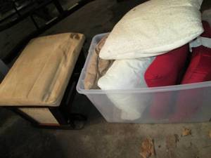Upholstered Glider Ottoman and a co...