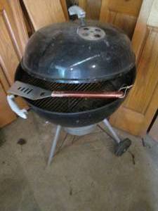 Weber Charcoal Grill and wood handl...