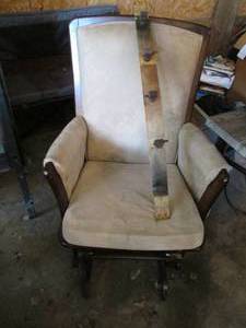 Tan Microfiber Wing back Glider roc...