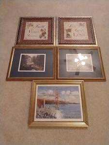 (5) Small Framed Art Lot