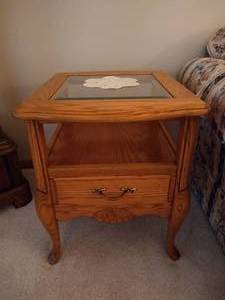 Solid Oak End Table