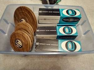Small Tote of 8mm Reels & Vintage Slide Magazines