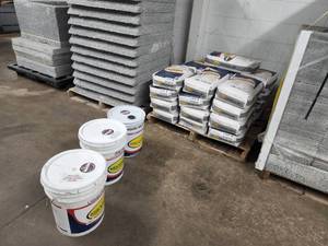 Brickform Cem-Coat 5-Gallon (x1), Liquid Polymer 5-Gallon (x1), Liquid Release 5-Gallon (x1) and (25) Vertical Mix 45-lb bags