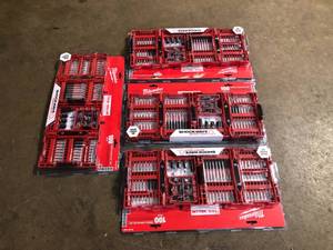 Lot of 4 Milwaukee SHOCKWAVE Impact Duty Alloy Steel Drill and Screw Driver Bit Set (100-Piece) Customer Returns See Terms on Auction