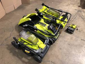 Lot of 3 Assorted Ryobi Lawn Mowers Customer Returns See Terms on Auction