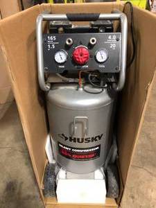 Husky 20 Gal. Vertical Electric-Powered Silent Air Compressor Customer Returns See Terms on Auction