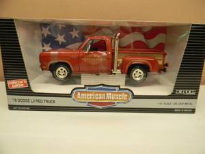 ERTL AMERICAN MUSCLE COLLECTORS EDITION 118 SCALE - DIE CAST METAL - 1978 DODGE LIL RED TRUCK - NEW IN BOX - SEE PICTURES