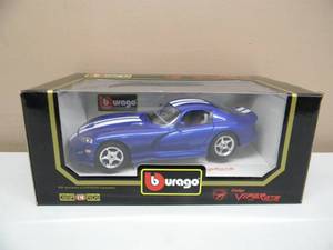 BURAGO - DIAMONDS COLLECTION 118 SCALE DIE-CAST METAL - 1996 DODGE VIPOR GTS COUPE COOL PIECE - NEW IN BOX - SEE PICTURES