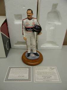 CHARACTER COLLECTIBLES - LIMITED EDITION - DALE EARNHARDT HOLDING HELMET SCULPTURE  - CERTIFICATE OF AUTHENTICITY
