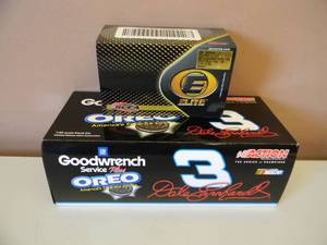 ACTION RACING COLLECTIBLES - DALE EARNHARDT #3 GM GOODWRENCH SERVICE PLUS - 124 SCALE DIE-CAST - 2001 MONTE CARLO - WITH MATCHING 164 SCALE DIE-CAST STOCK CAR -NEW IN BOX - SEE PICTURES