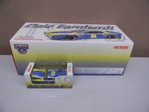 ACTION RACING COLLECTIBLES - DALE EARNHARDT #8 RPM - 124 SCALE DIE-CAST - 1975 DODGE - WITH MATCHING 164 SCALE DIE-CAST STOCK CAR - NEW IN BOX - SEE PICTURES