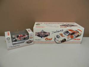 ACTION RACING COLLECTIBLES - DALE EARNHARDT JR #8 BUDWEISERMLB ALL STAR GAME - 124 SCALE DIE-CAST - 2001 MONTE CARLO CLEAR WINDOW BANK - WITH MATCHING 164 SCALE DIE-CAST STOCK CAR - NEW IN BOX - SEE PICTURES
