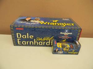 ACTION RACING COLLECTIBLES - DALE EARNHARDT #3 GM GOODWRENCH SERVICE PLUS WRANGLER JEANS - 124 SCALE DIE-CAST - 1999 MONTE CARLO - WITH MATCHING 164 SCALE DIE-CAST STOCK CAR -NEW IN BOX - SEE PICTURES