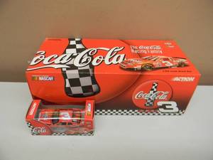 ACTION RACING COLLECTIBLES - DALE EARNHARDT #3 COKE - 124 SCALE DIE-CAST - 1998 MONTE CARLO - WITH MATCHING 164 SCALE DIE-CAST STOCK CAR -NEW IN BOX - SEE PICTURES