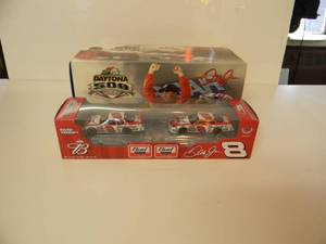ACTION RACING COLLECTIBLES - DALE EARNHARDT #8 BUDWEISER - 124 SCALE DIE-CAST - 2004 MONTE CARLO CLUB CAR - WITH MATCHING 164 SCALE DIE-CAST STOCK CAR -NEW IN BOX - SEE PICTURES