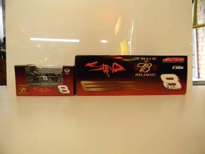 ACTION RACING COLLECTIBLES - DALE EARNHARDT #3 BUDWEISER  STAIND - 124 SCALE DIE-CAST - 2003 MONTE CARLO CLUB CAR - WITH MATCHING 164 SCALE DIE-CAST STOCK CAR -NEW IN BOX - SEE PICTURES